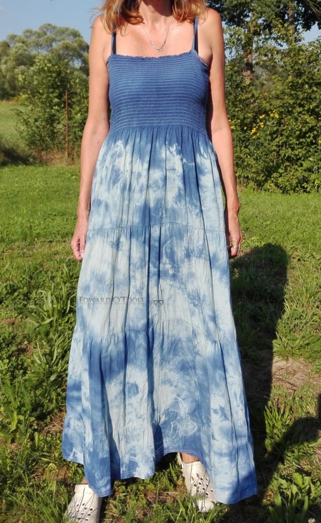 batik blue cotton dress